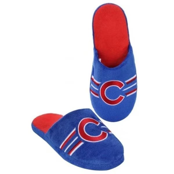Chicago Cubs Slippers - Mens Stripe, Forever Collectibles, Mfr#: 8496617736